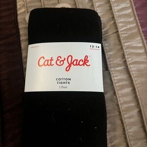 Cat & Jack Black Cotton Tights